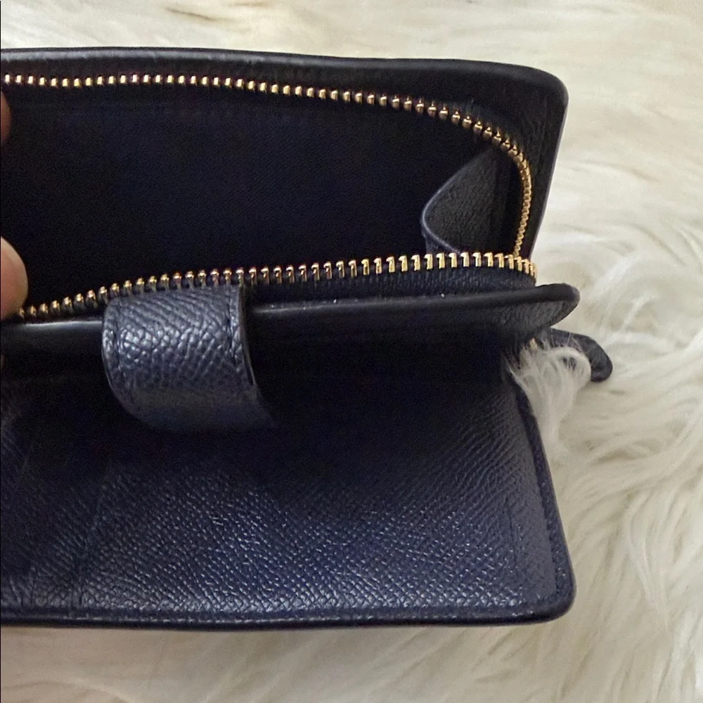 Coach Midnight Blue Leather Card Holder